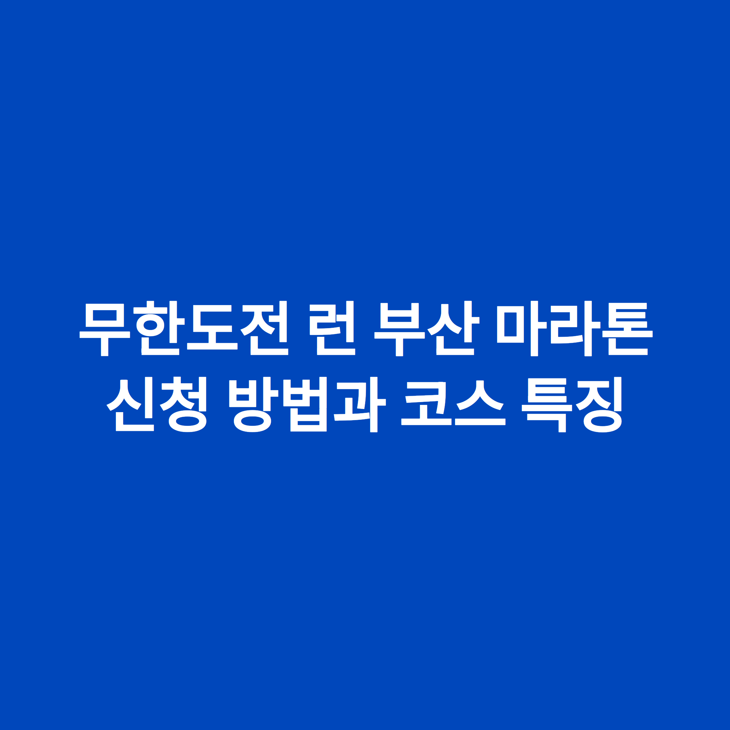 무한도전 런 부산 마라톤 신청 방법과 코스 특징