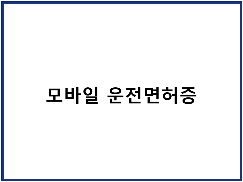 모바일 운전면허증